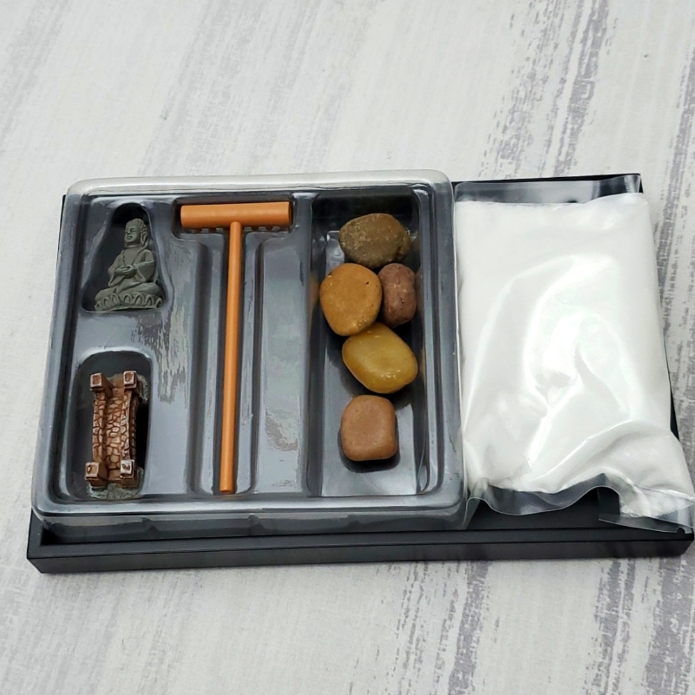 Mini Zen Garden with Budda Sand, Rake, Bridge and Rocks - Picture 3 of 9
